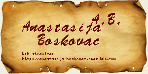 Anastasija Boškovac vizit kartica